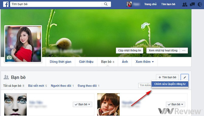 Dấu việc mình vừa theo dõi (Follow) người khác trên Facebook