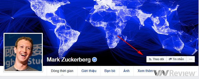 Dấu việc mình vừa theo dõi (Follow) người khác trên Facebook